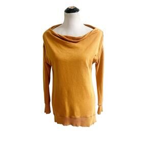 Anthropologie Mustard Yellow Scoop Neck Sweater
